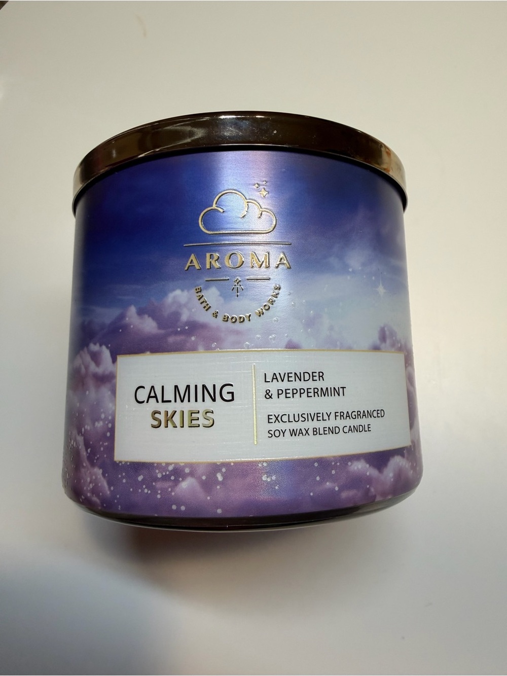 Bath & Body Works Lavender & Peppermint Candle with Pink Holder